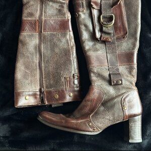 Kowalski Leather Vintage Style Knee Boots Size 10